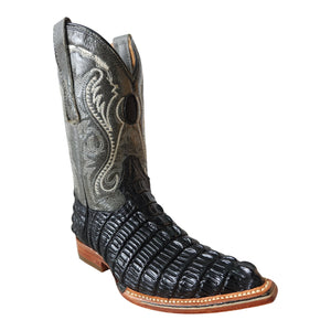 Botas estilo vaquero imitación cocodrilo negro