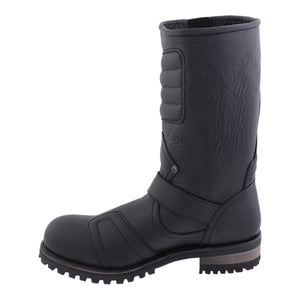 Detalle del acolchado en el tubo de botas Chopper para motociclista