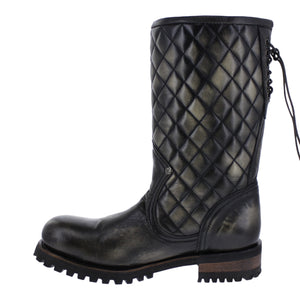 Botas Liberty moto detalle del cuero y costuras reforzadas