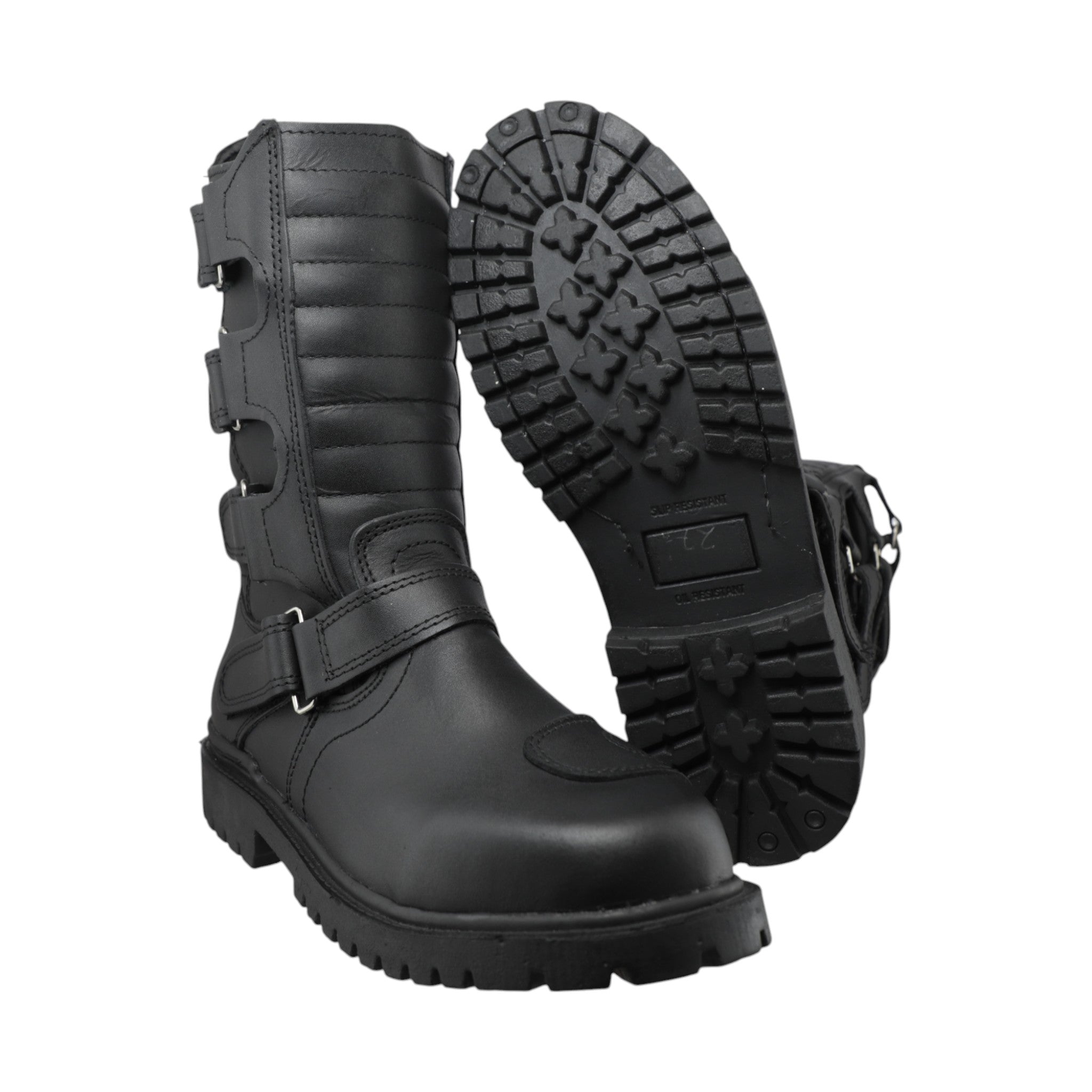 Botas biker de piel auténtica – V-2.0 con horma oval ergonómica y protección en cambios de marcha