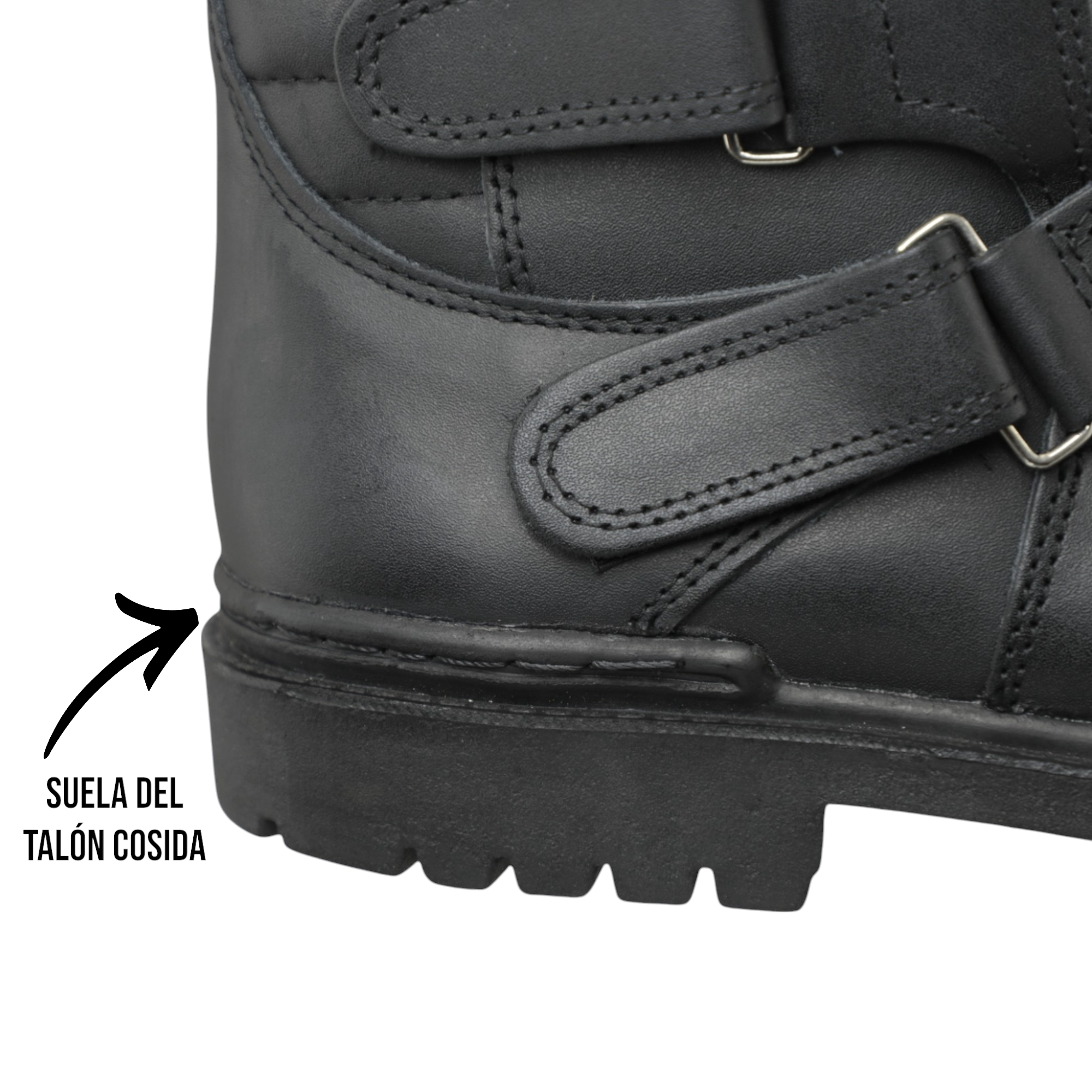 Botas motociclista V-2.0 – talón reforzado, suela cosida y pegada, hechas en México para mayor durabilidad
