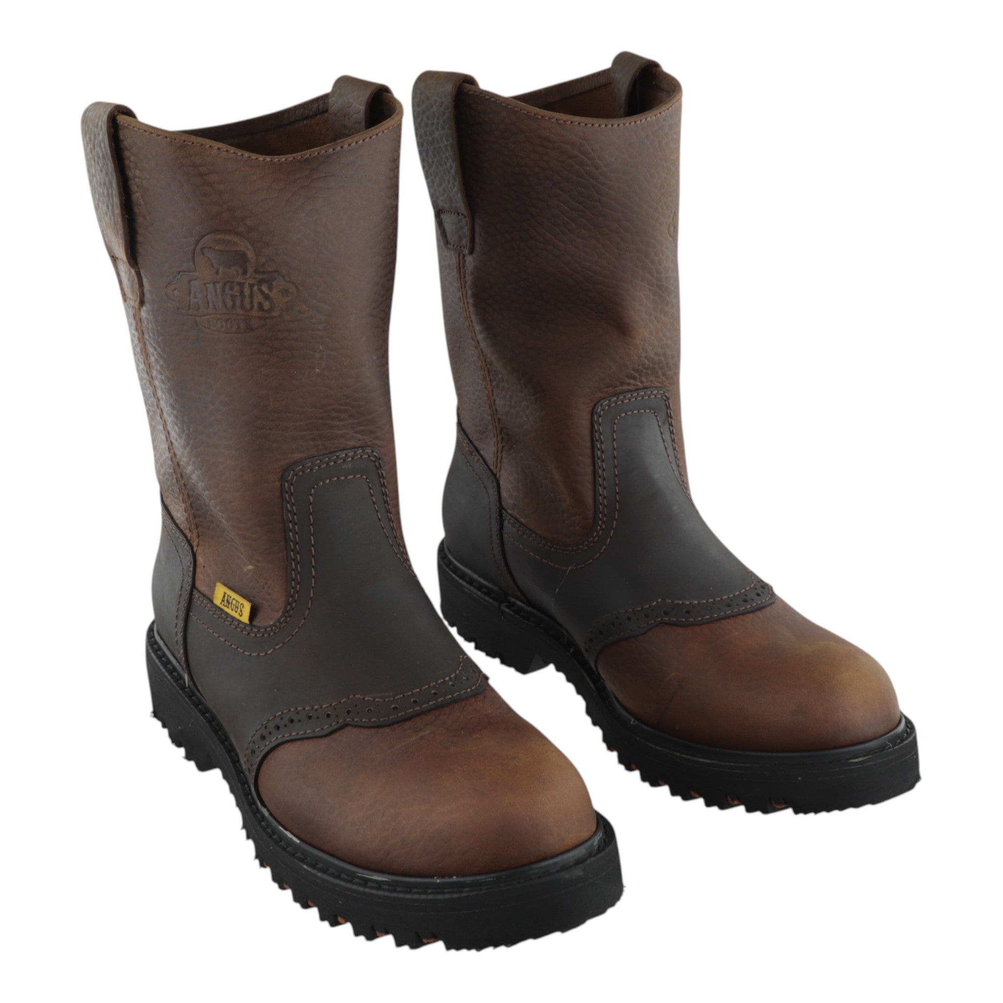 Botas de Trabajo Angus Boots Piel con Suela Tractor y Detalle en Chinela Sin Casquillo