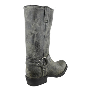 Textura rústica del cuero en Botas Biker Motociclista Paso Negro Caborca