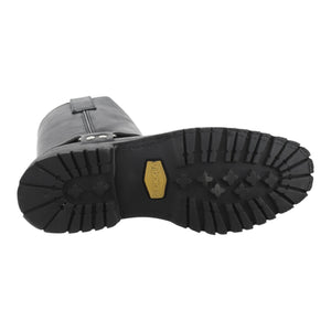 Suela tipo tractor de bota biker, vista inferior con dibujo antiderrapante