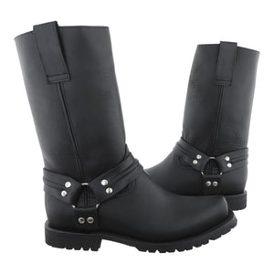 Botas trompa de puerco negra, vista de perfil lateral