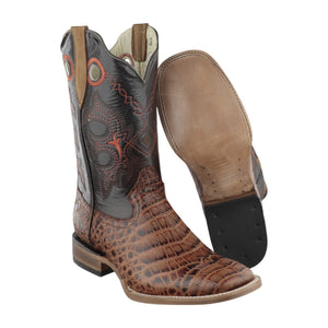 Botas Vaqueras Imitación Nuca Cocodrilo Bulldog chedron Hombre