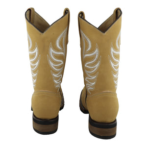 Vista trasera botas chata nobuck con suela de hule