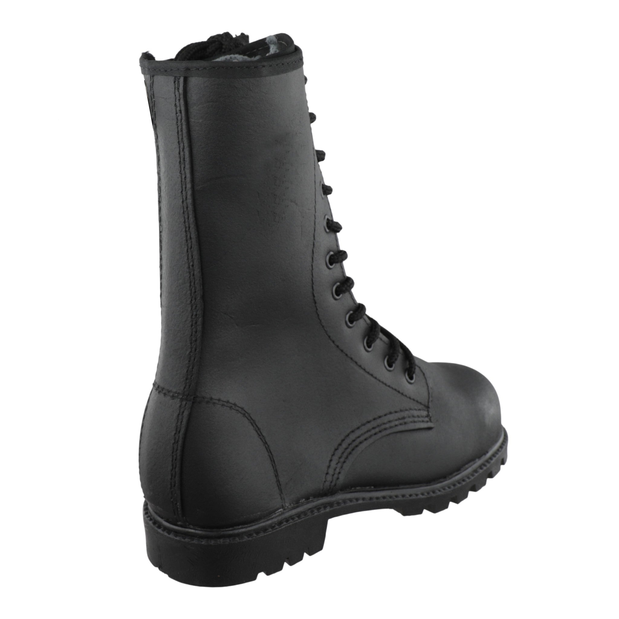 Botas de trabajo y uso militar piel carnaza negro resistentes