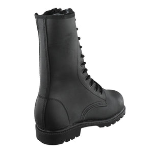Botas de trabajo y uso militar piel carnaza negro resistentes