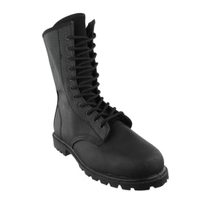 Botas tácticas 500 piel carnaza negra sin casco con cierre lateral