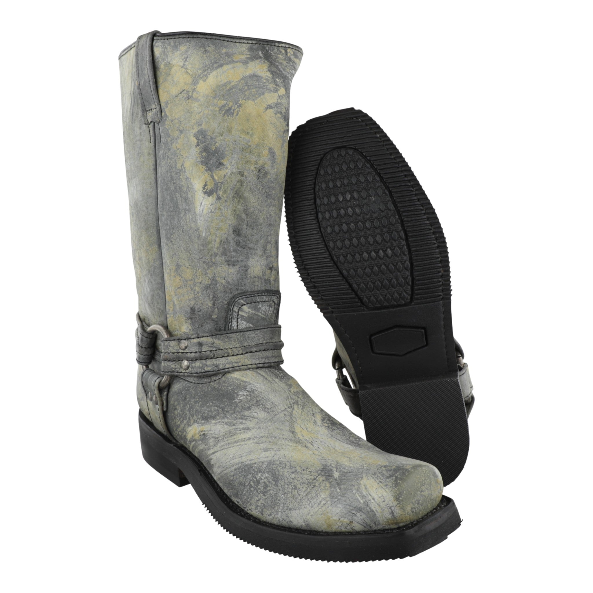 Botas Biker Motociclista Caborca Paso Negro estilo Chopper en uso