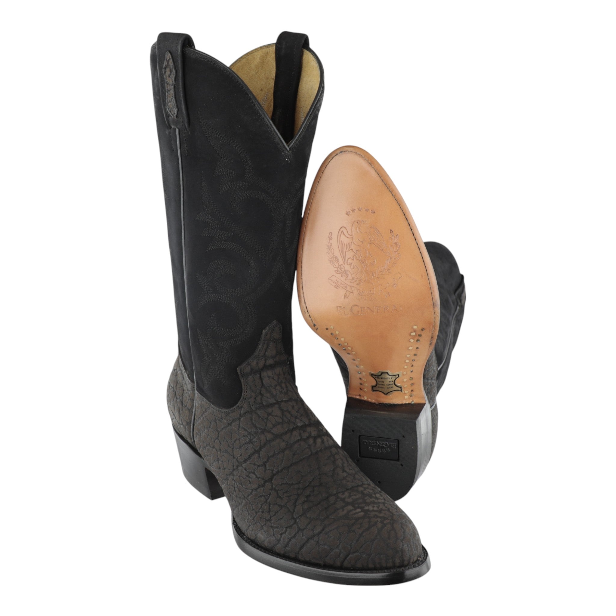 Botas Vaqueras Cuello Toro con Tubo Piel Nobuck Oval El General