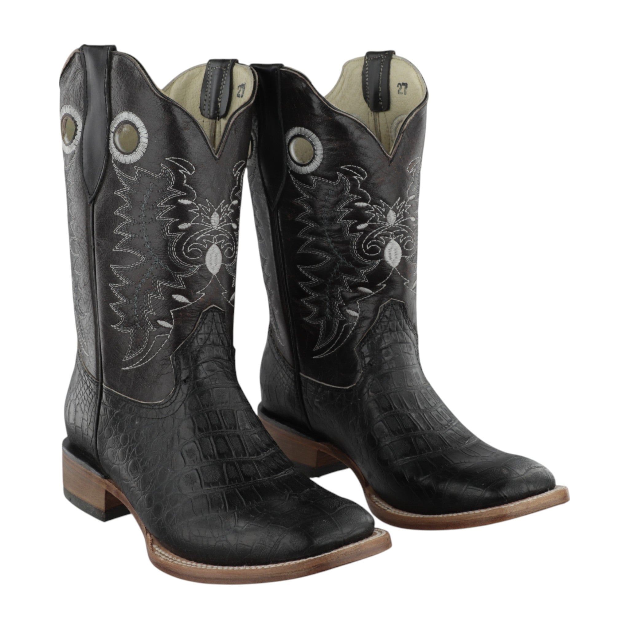 Botas Vaqueras Hombre Imitación Nuca Cocodrilo Bulldog