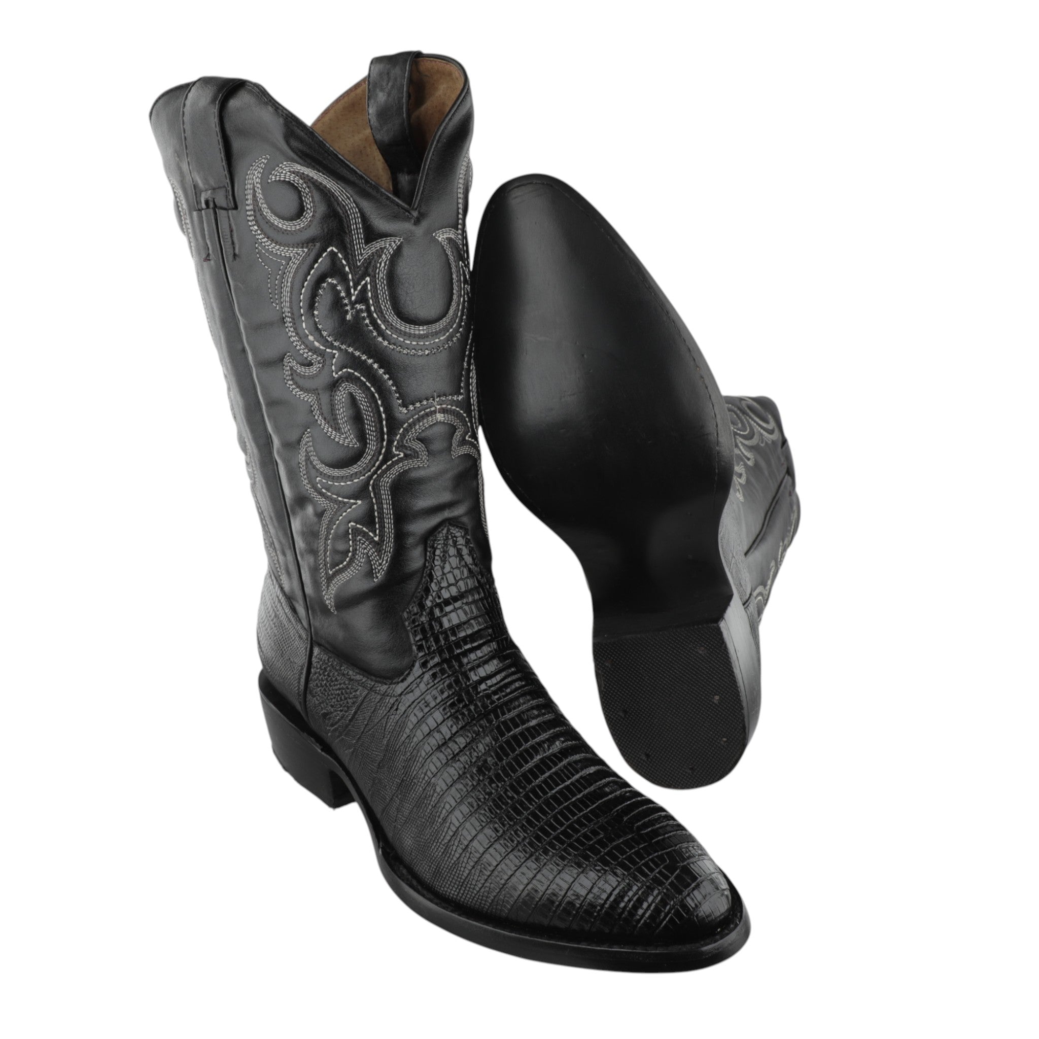 Botas vaqueras imitación lizard armadillo oval suela vaqueta