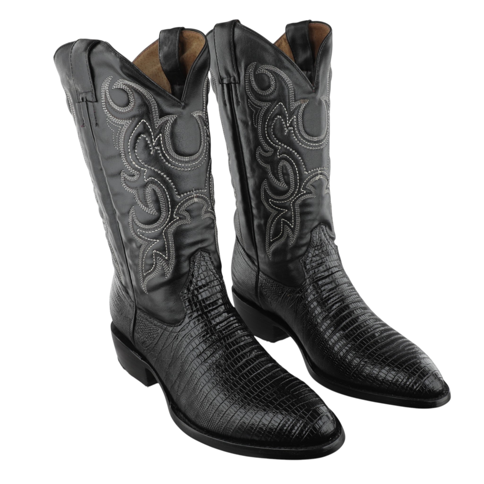 Botas vaqueras imitación lizard armadillo oval suela vaqueta