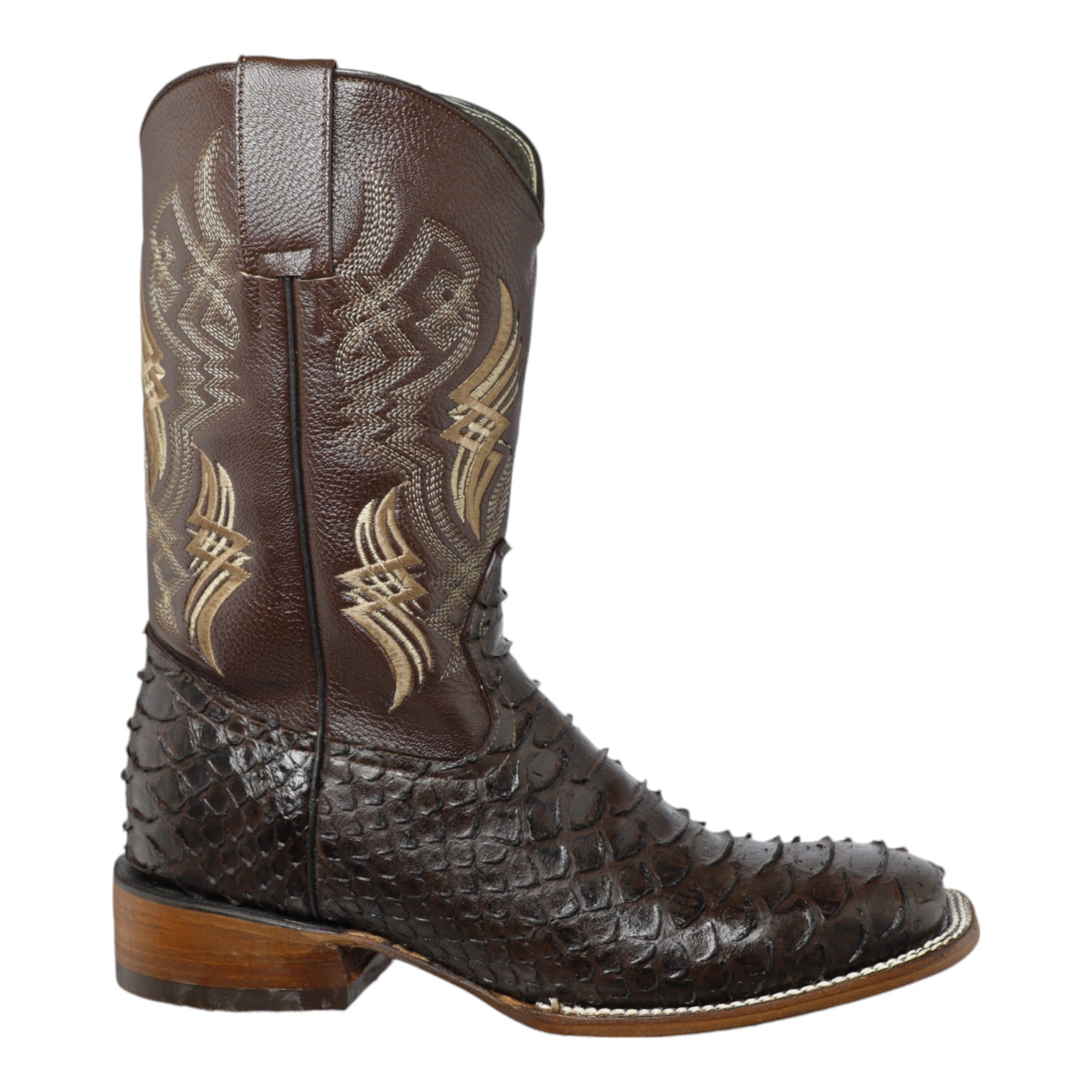 Botas Vaqueras Imitación Pitón Horma Bulldog Suela Vaqueta