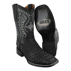 Botas vaqueras imitación pitón con suela vaqueta Bulldog vista frontal