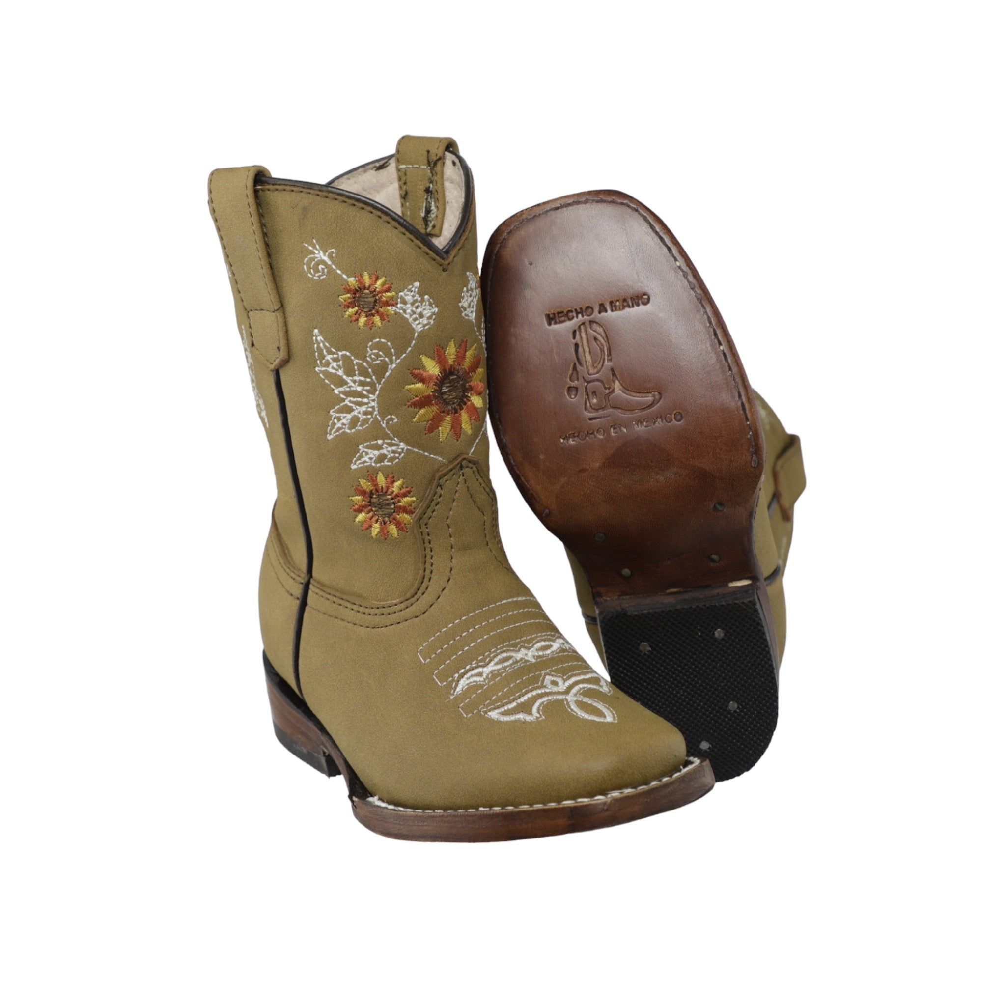 Botas Rodeo Niña Girasoles Chata Suela Vaqueta