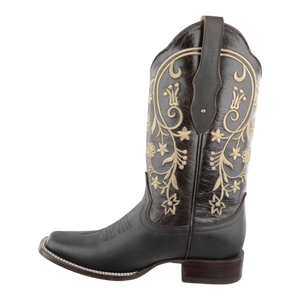 Botas vaqueras mujer con tacón western y bordado detallado