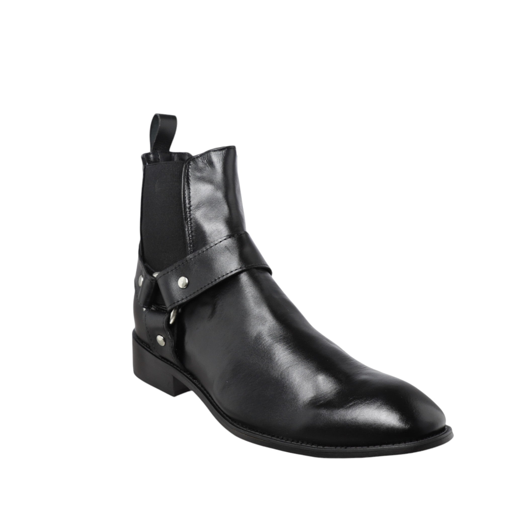 Botines Chelsea Con Arnés Piel Suela Vaqueta