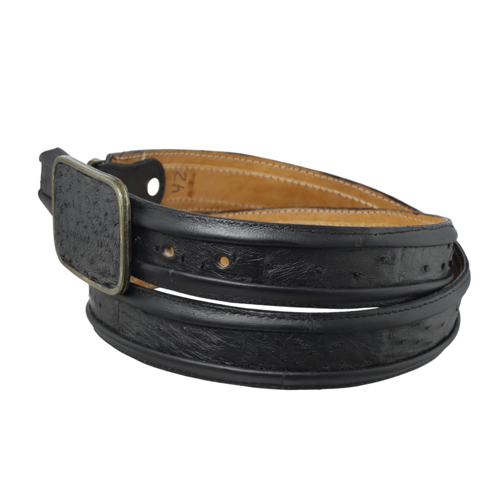 Cinturón Vaquero Vestir Original Avestruz con Piel