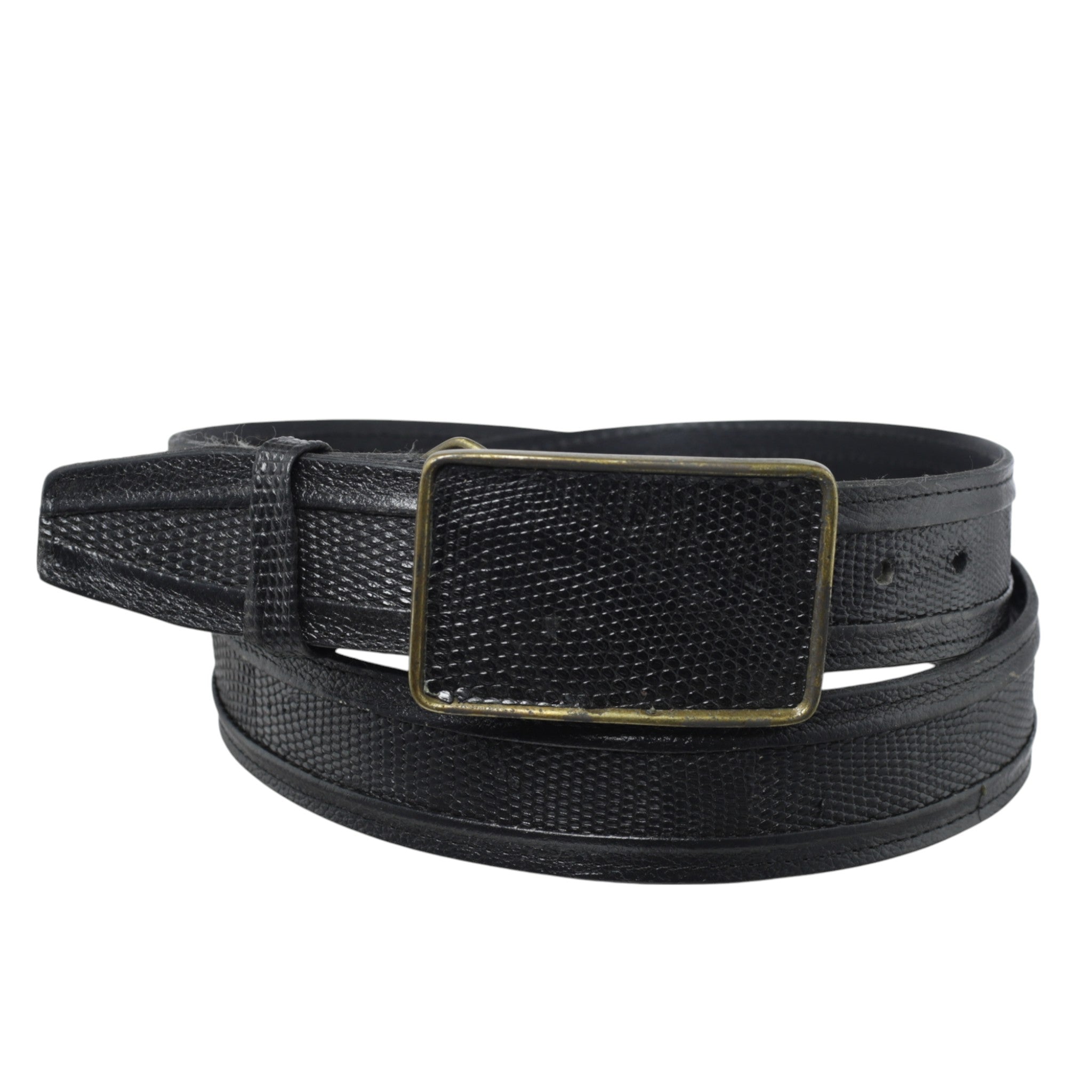 Cinturón Vaquero Vestir Original Lizard con Piel Hebilla Cuadrada