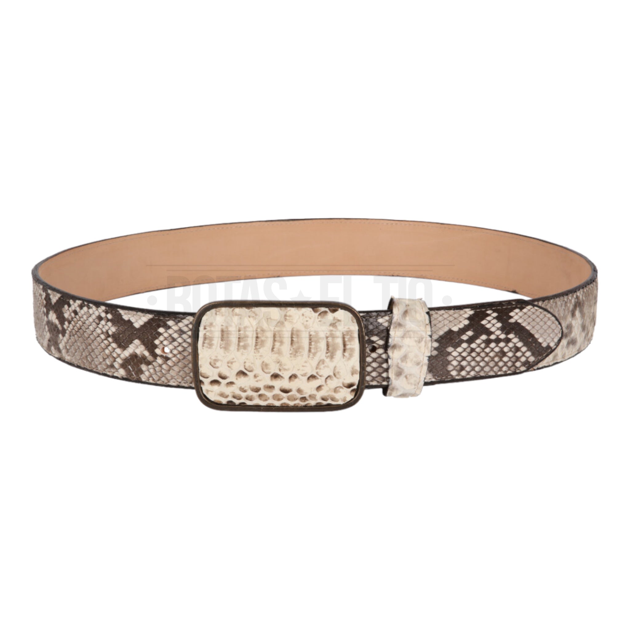 Cinto Vaquero Piel Piton Original Hebilla Tipo Cuadra