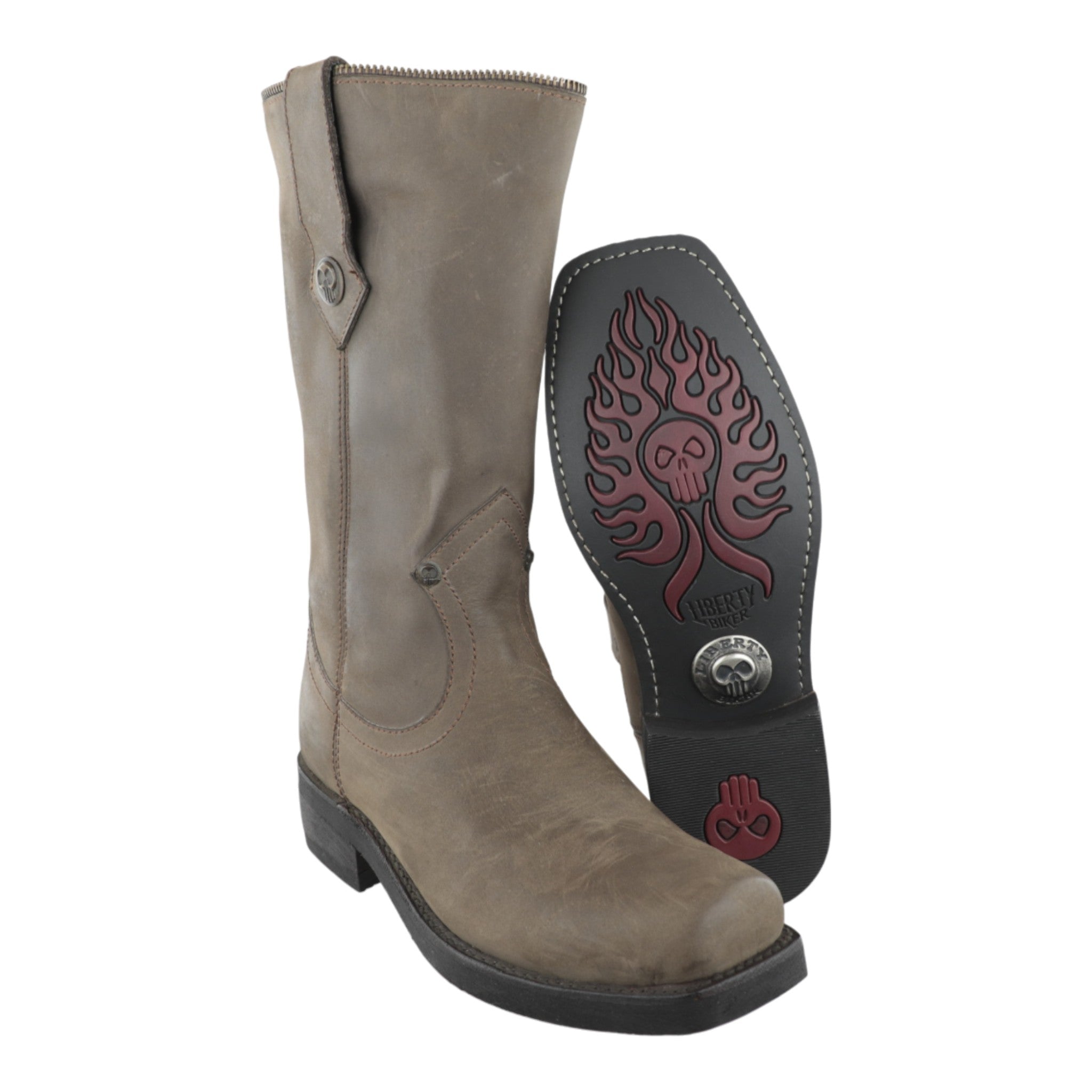 Botas Liberty 306 chata con cierre decorativo y suela Flame vista frontal