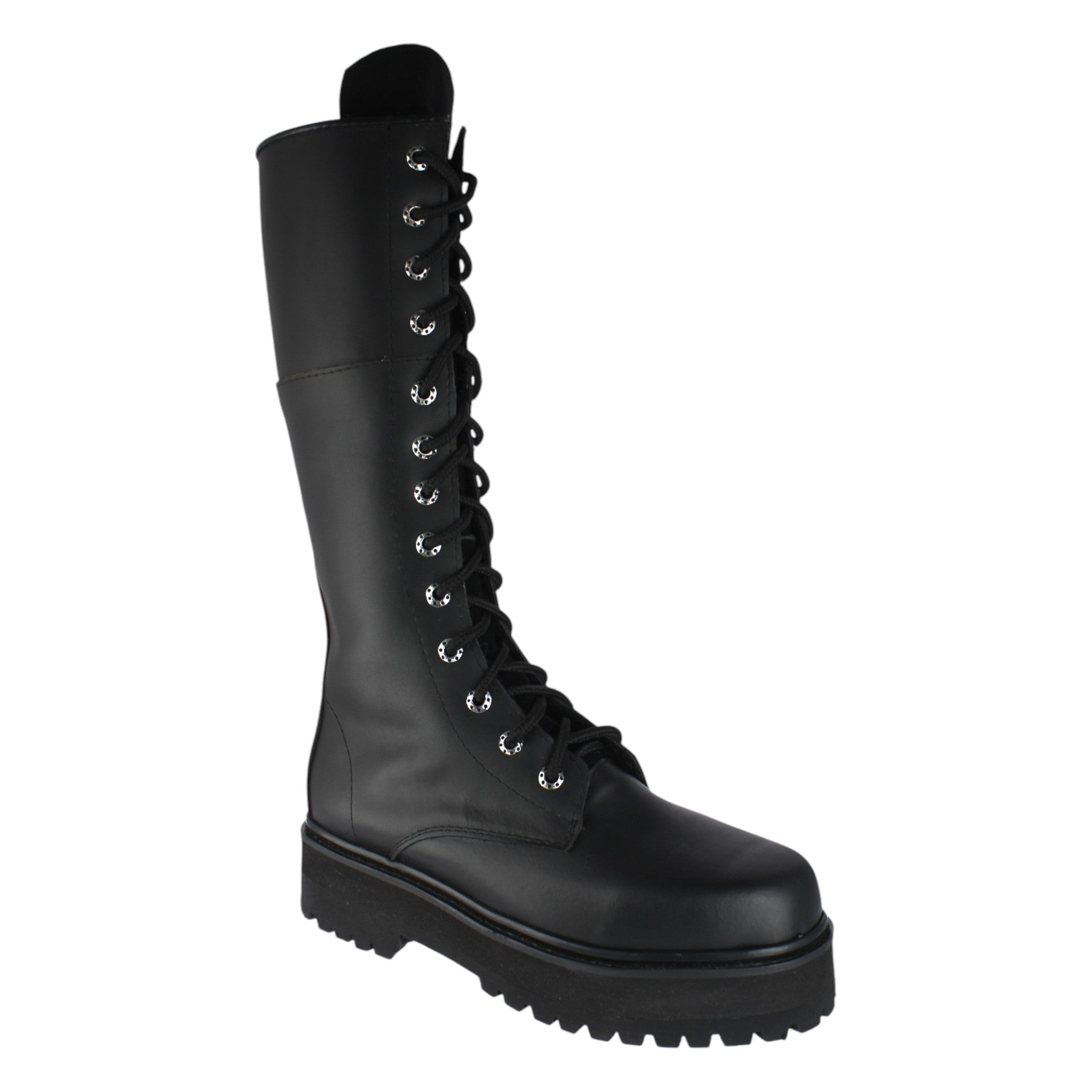 Botas dark 7041 sin latigos piel unisex 13 Ojillos