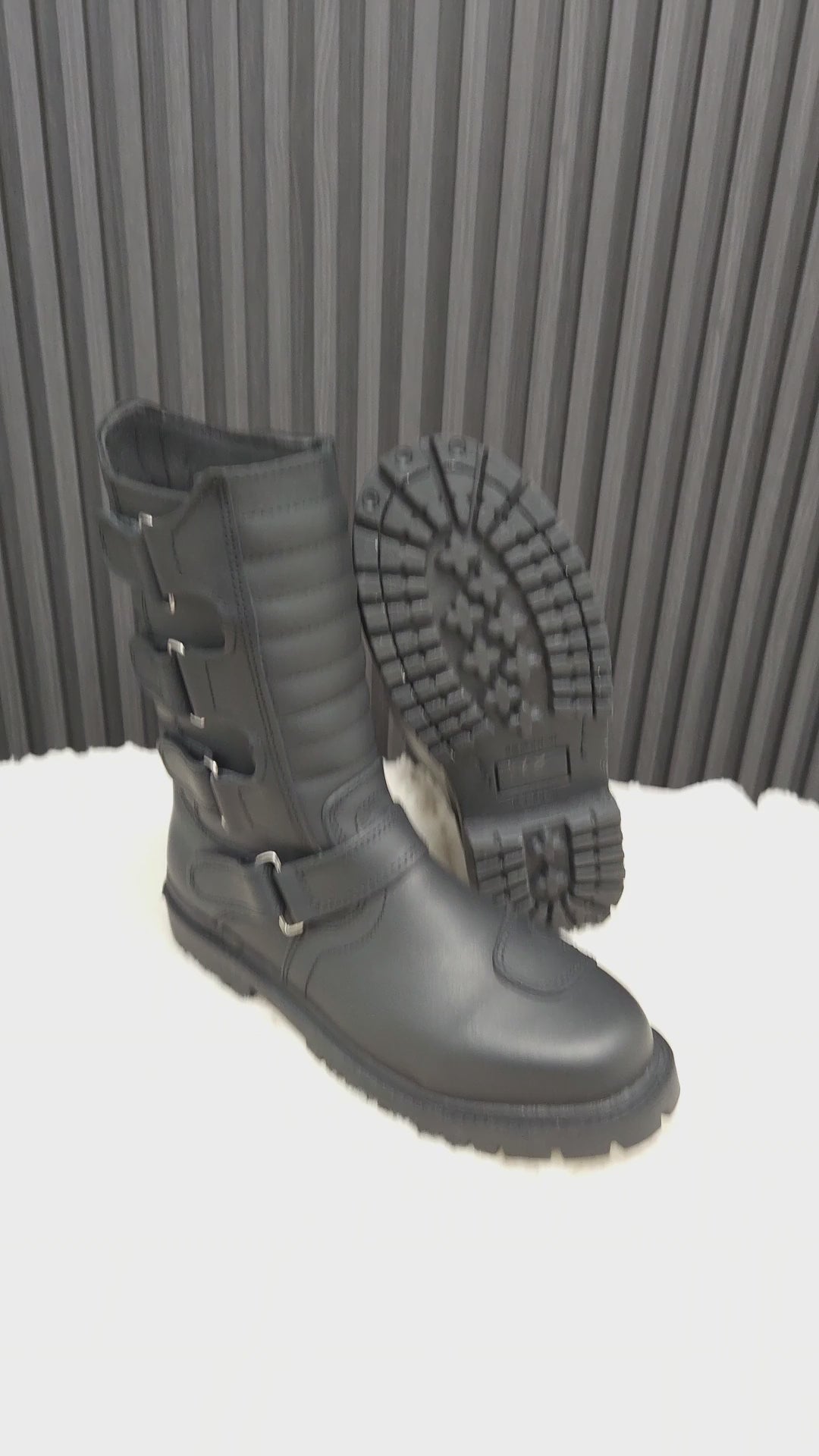 Calzado para moto en piel auténtica – botas biker V-2.0 con protección en empeine, seguridad y ergonomía para rodadas largas