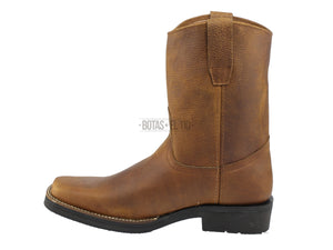 botas angus roper chata detalle costuras miel