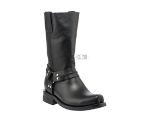 Botas Trompa Puerco Chopper Motociclista Chata Suela Hule Negro