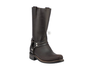 Botas Trompa Puerco Chopper Motociclista Chata Suela Hule Cafe