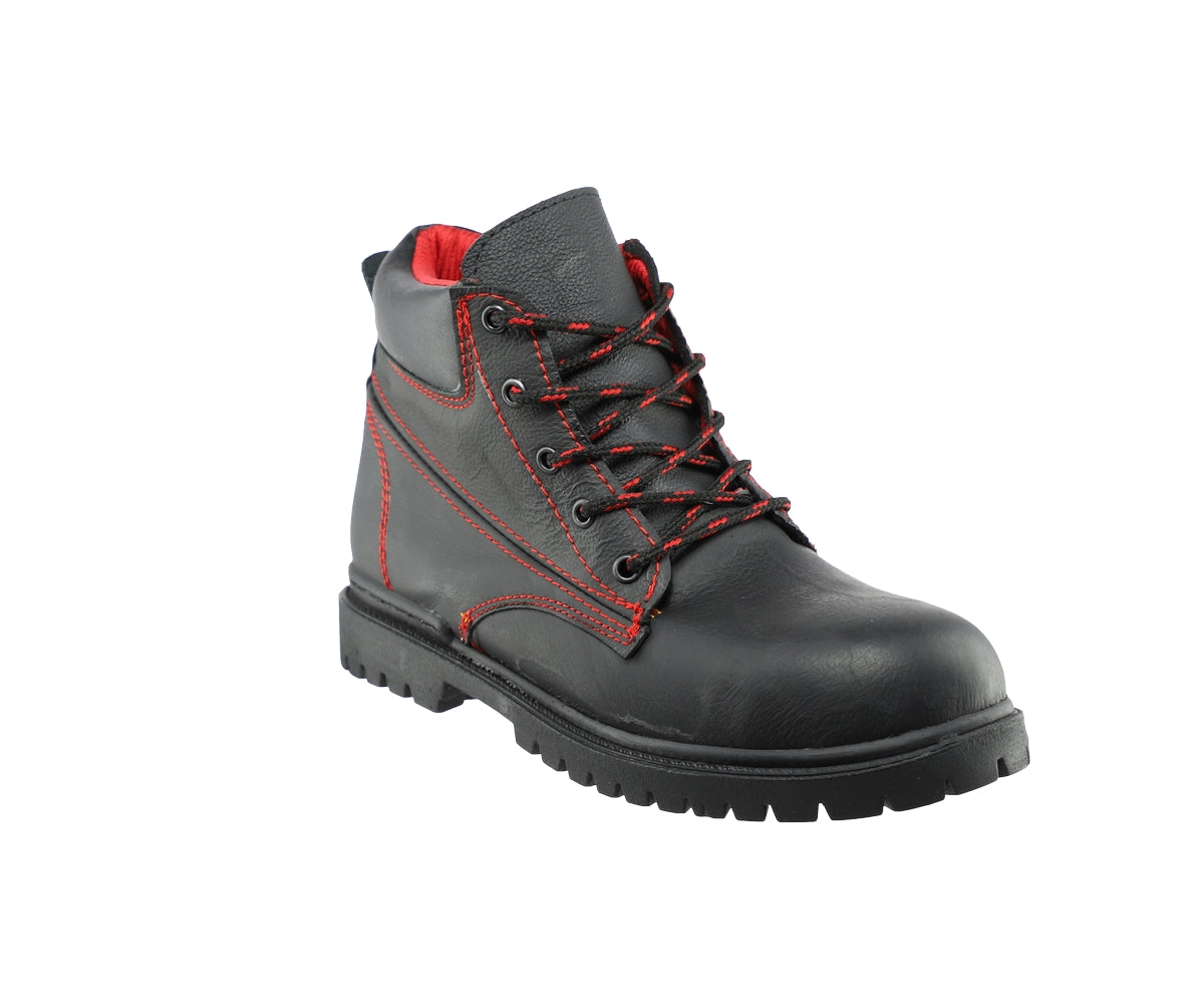 Bota trabajo Borcegui Piel Rojo Proteccion