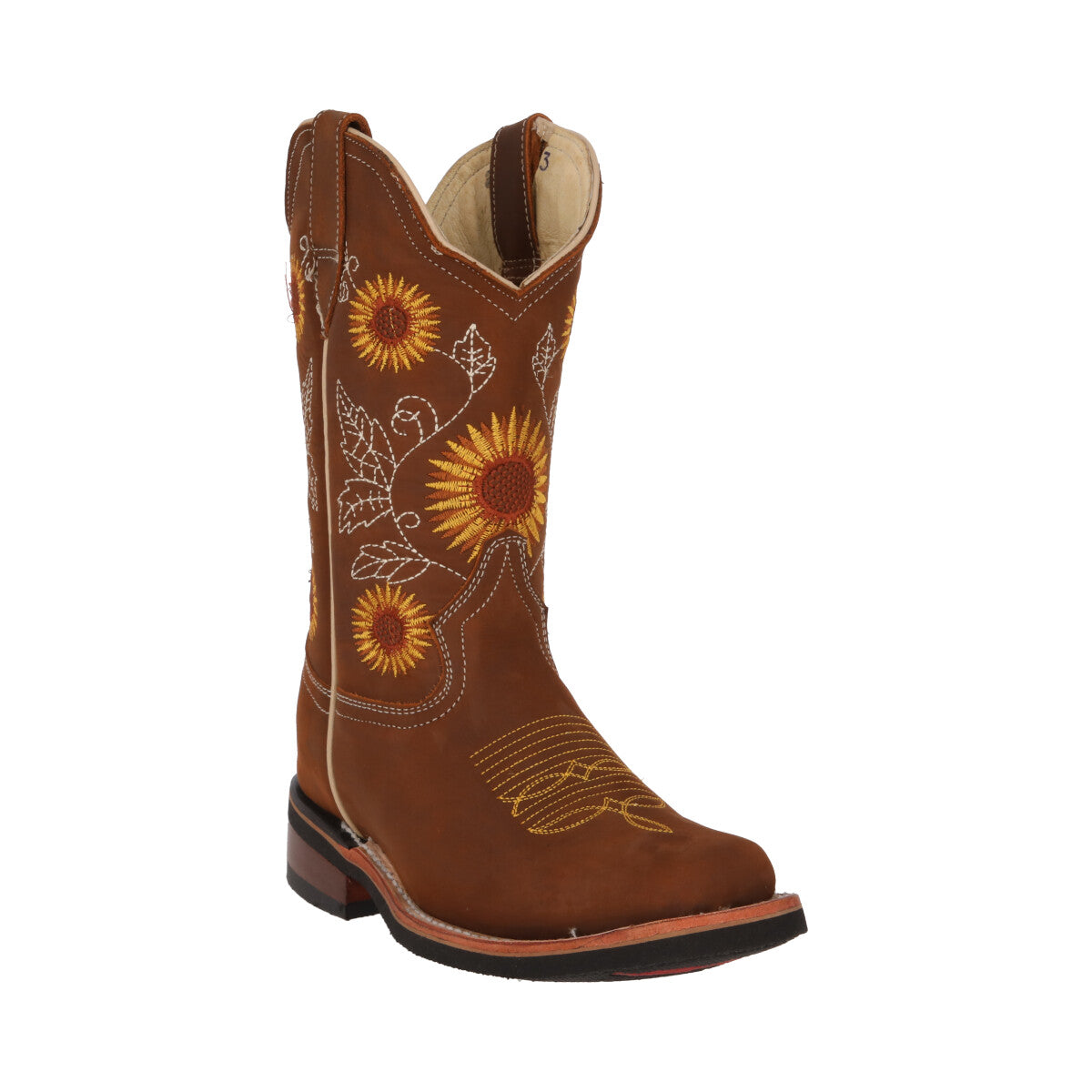 Botas Vaqueras Rodeo Dama Piel Girasoles Chata botas el tio