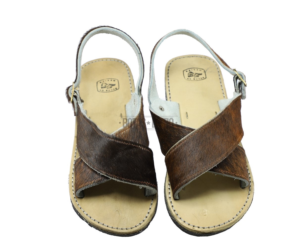 Huarache Cruzado Pelo Vaca Cafe Suela Llanta