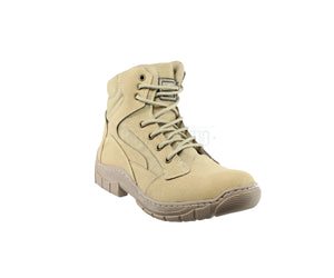 BOTAS TACTICAS CORTAS GAMUZA CON CIERRE SUELA COCIDA ARENA