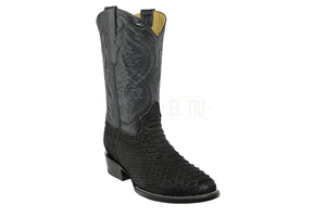 Botas Vaqueras Piel Original Piton Oval Nobuck Negro