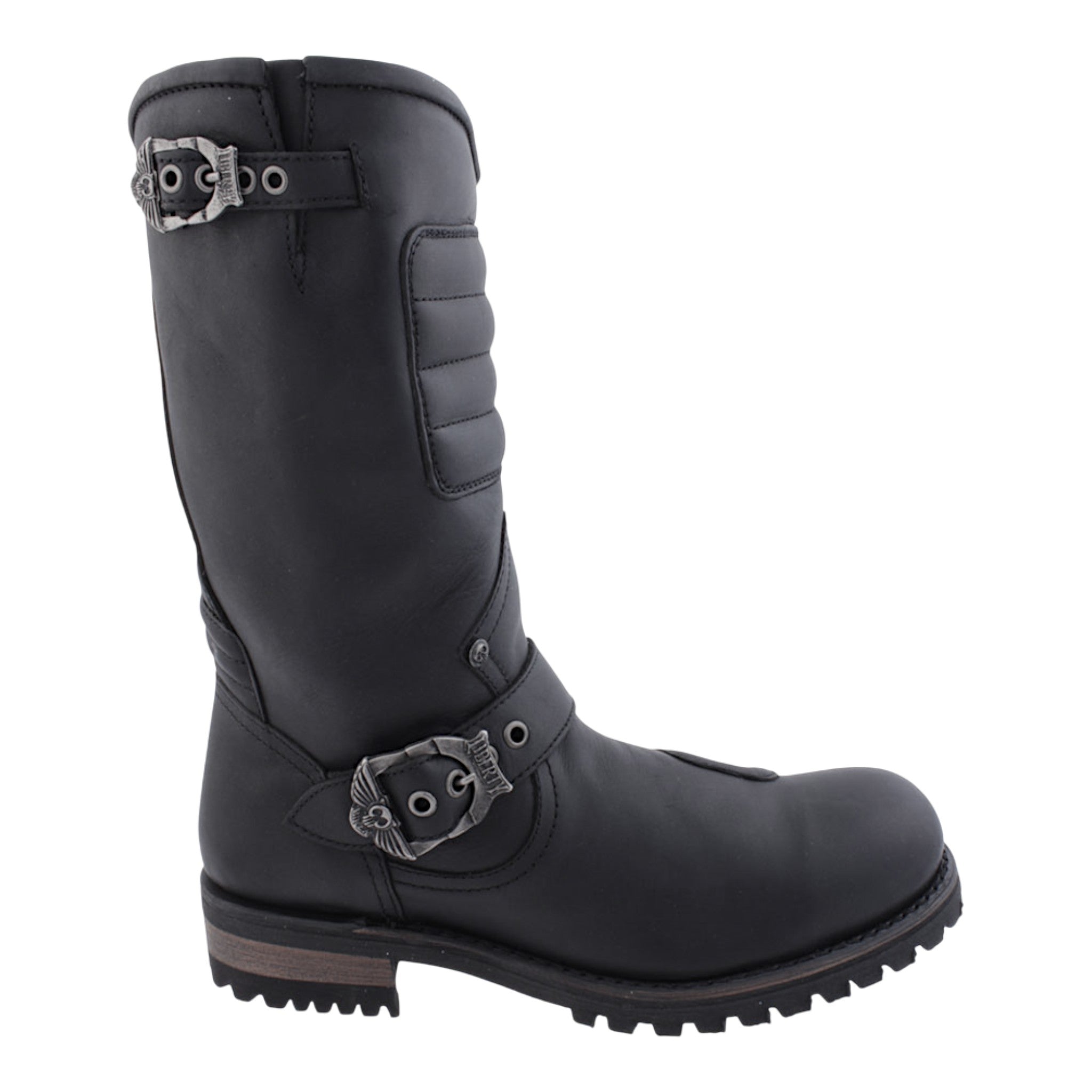 Botas Liberty Chopper Moto con casco de acero y suela tractor vista lateral