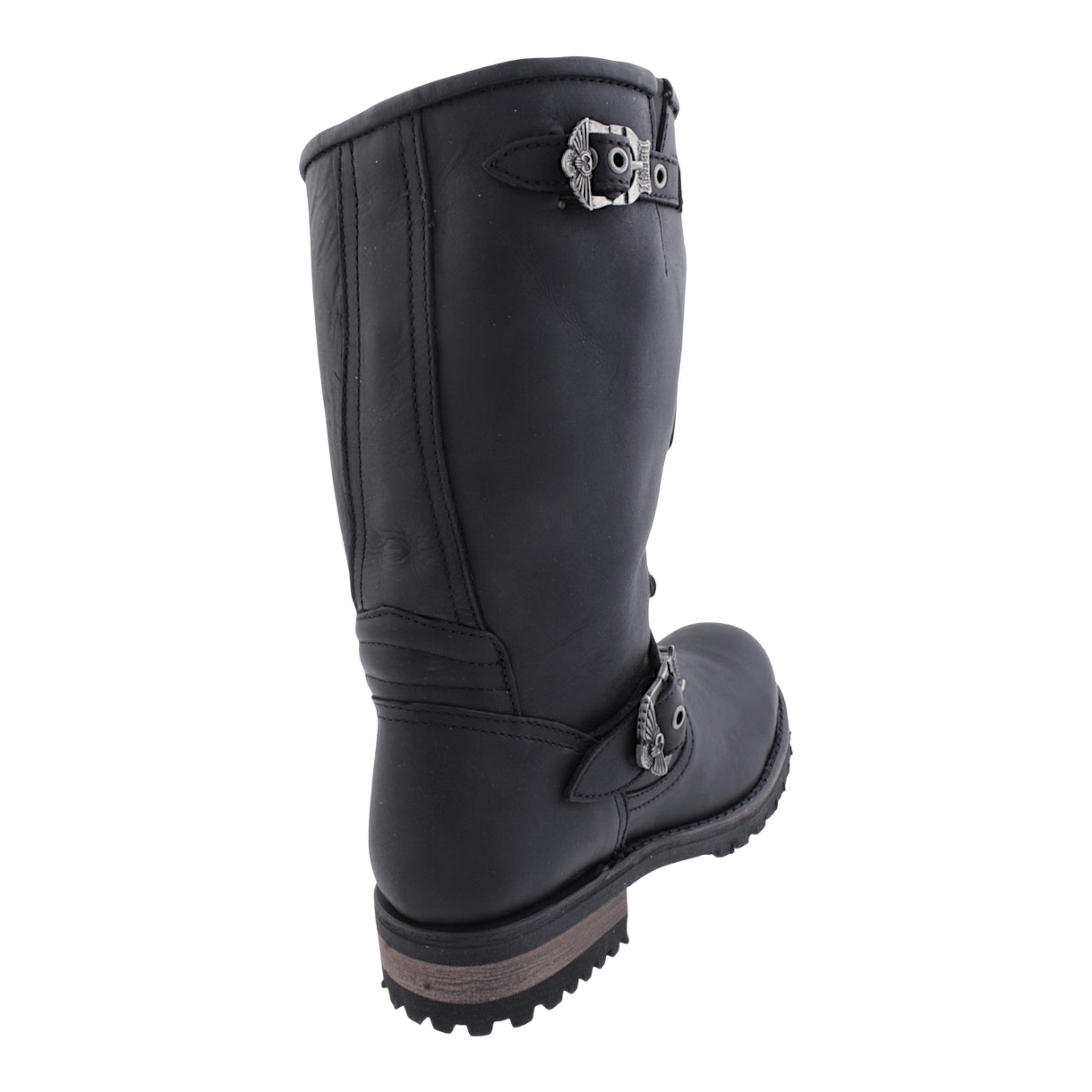 Vista trasera de botas Liberty Chopper Moto con refuerzos acolchados