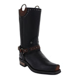 Botas Liberty biker detalle de correa y herraje metálico estilo chopper