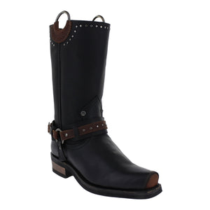 Botas Liberty biker detalle de correa y herraje metálico estilo chopper