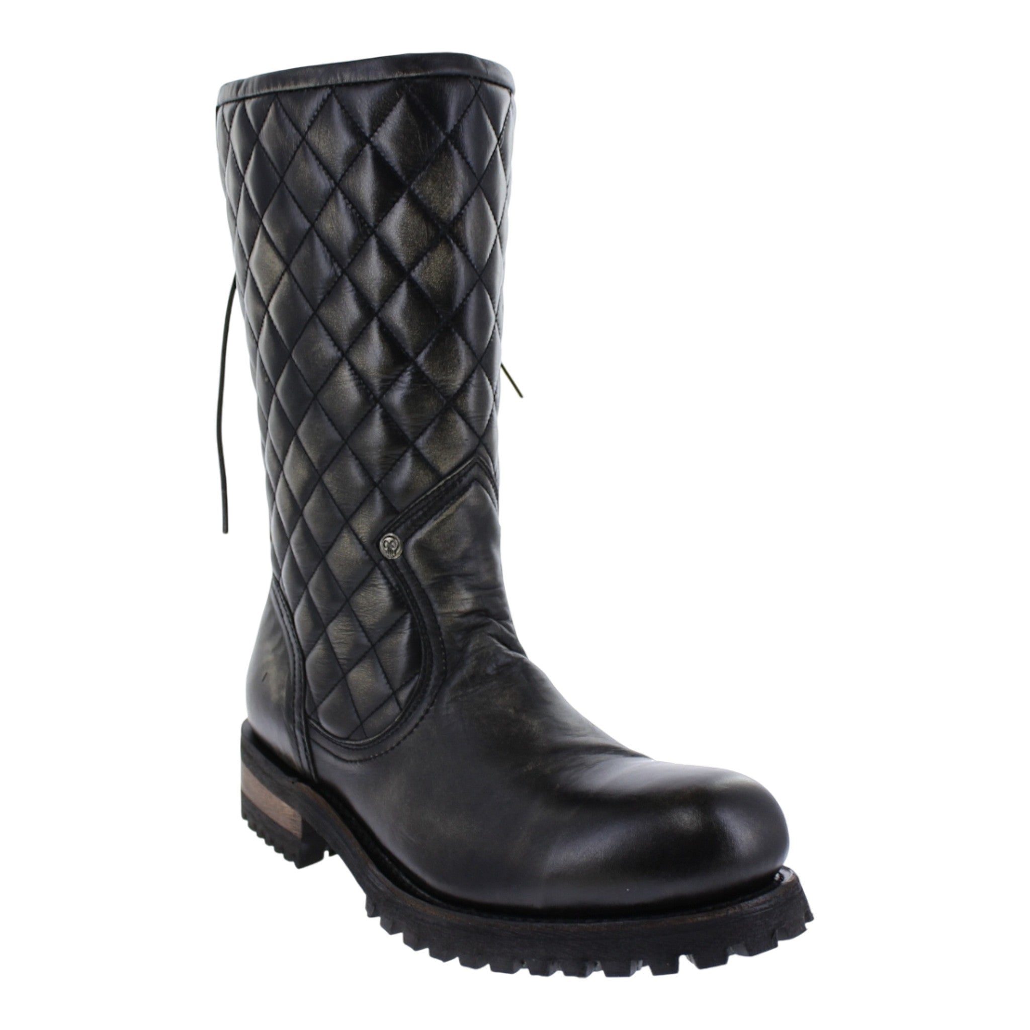 Botas de motociclista Liberty punta redonda con acabado en piel