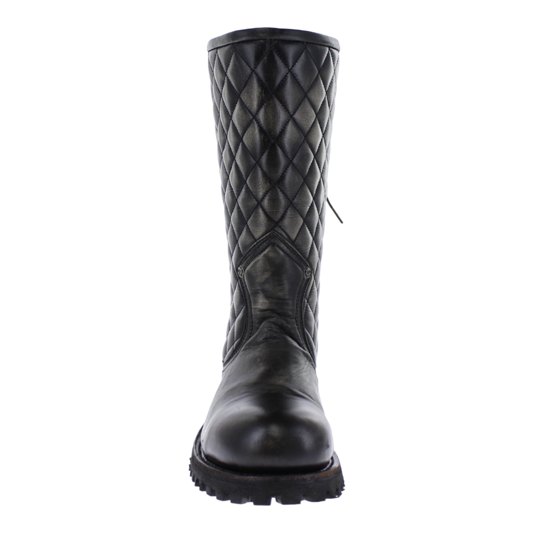 Botas biker Liberty vista frontal mostrando diseño acolchado y horma robusta