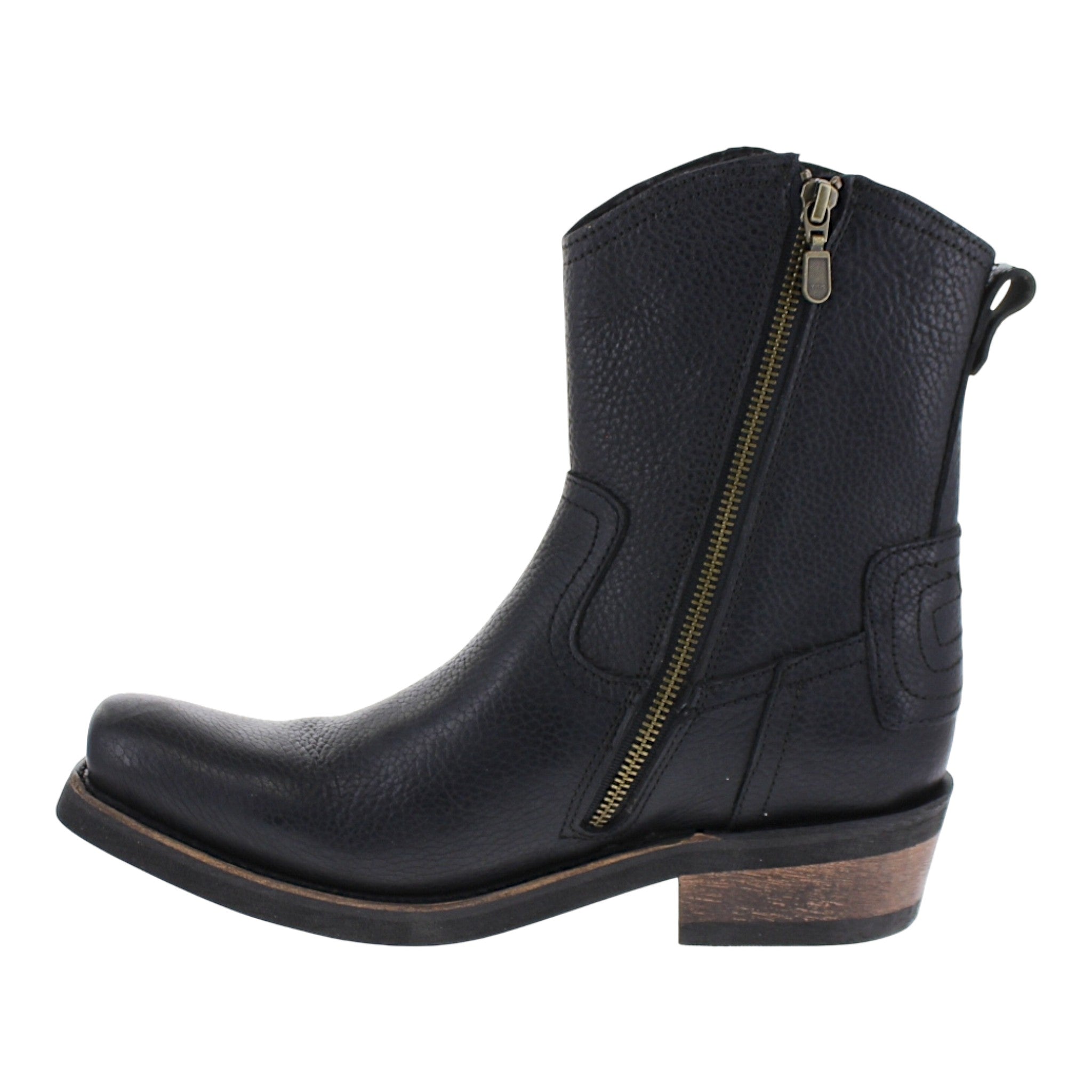 Detalle del cierre metálico en botas chopper de piel floter