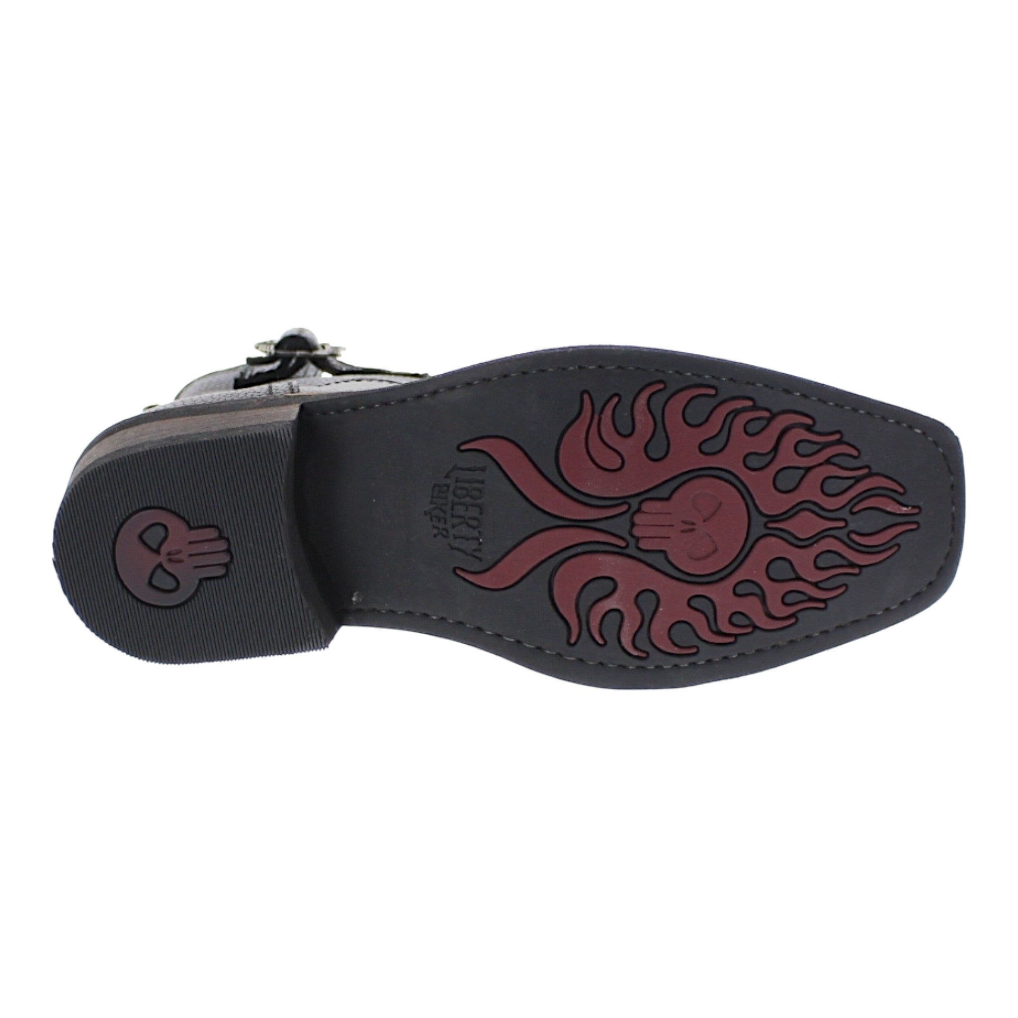 Suela de hule antiderrapante en botas biker de piel floter