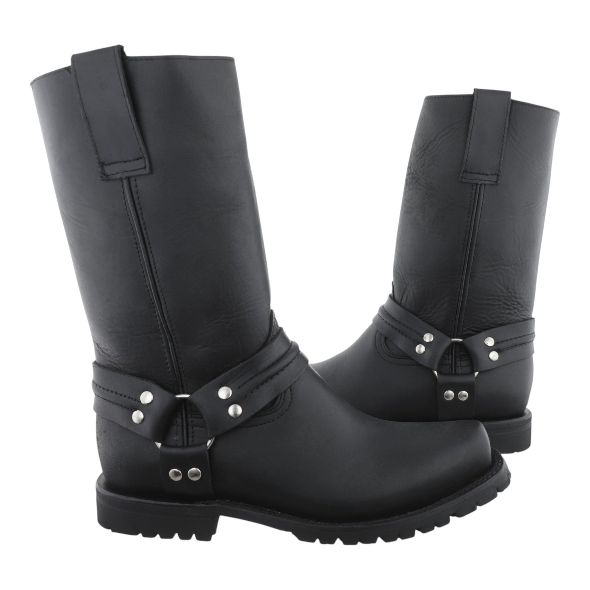 Botas trompa de puerco negra, vista de perfil lateral