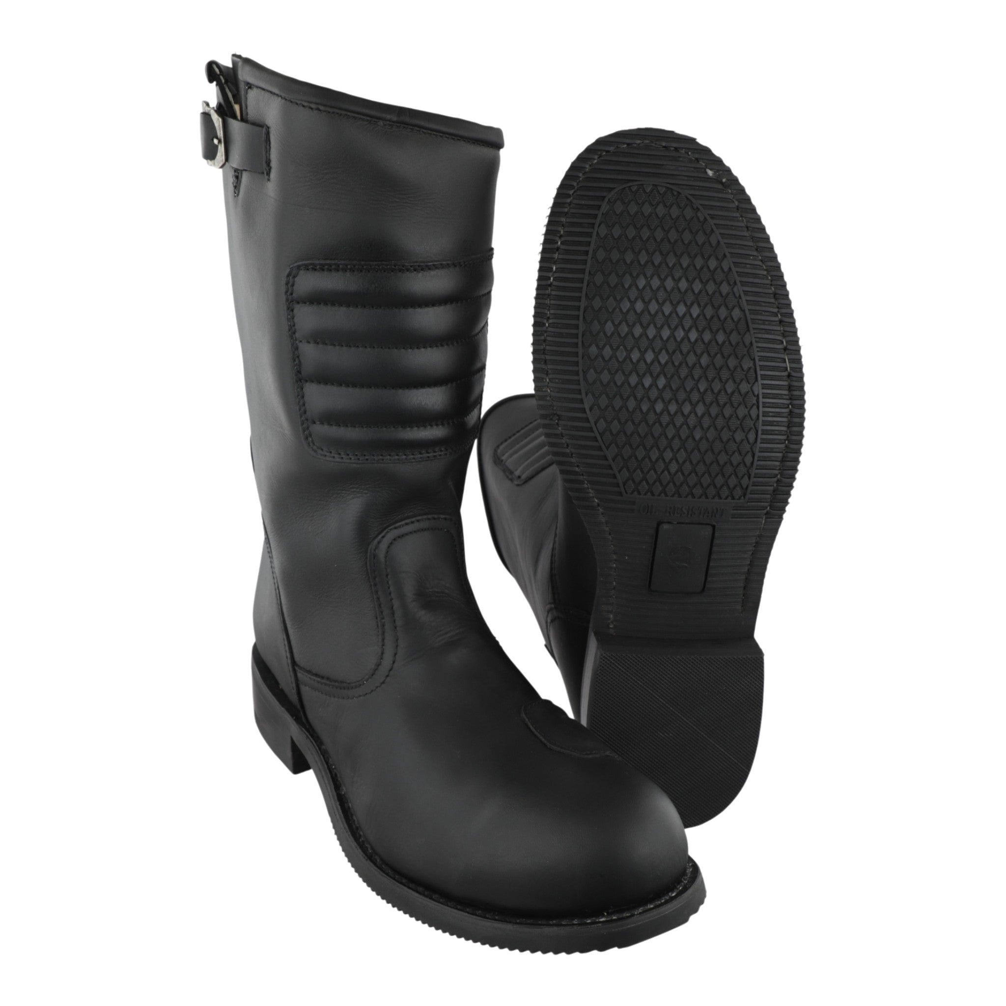 Botas de moto Caborca de piel negra con suela Carolina antiderrapante