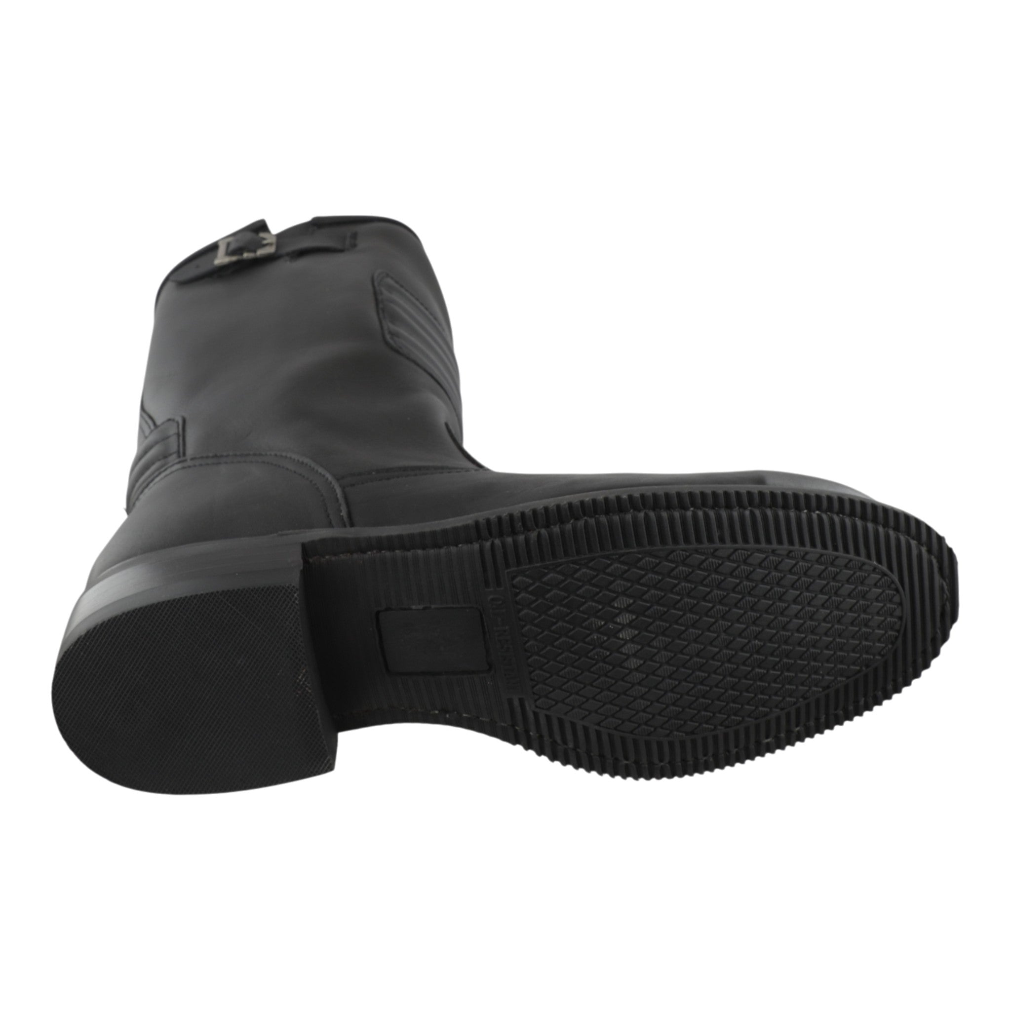 Vista inferior suela Carolina botas de moto piel negra antideslizante