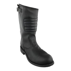 Botas biker Caborca piel negra con costuras reforzadas hechas en México